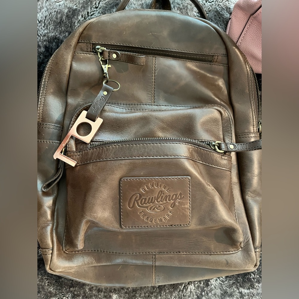 Rawlings leather backpack.